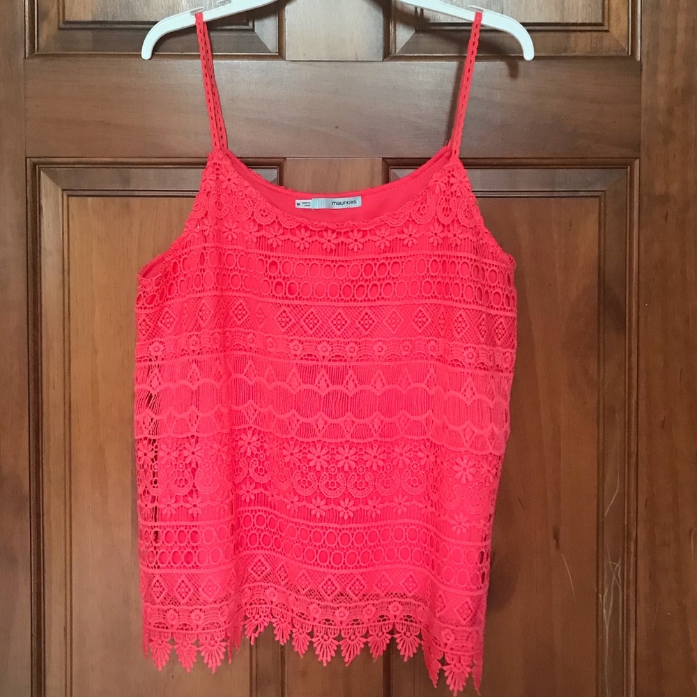 Lace Overlay Tank Top